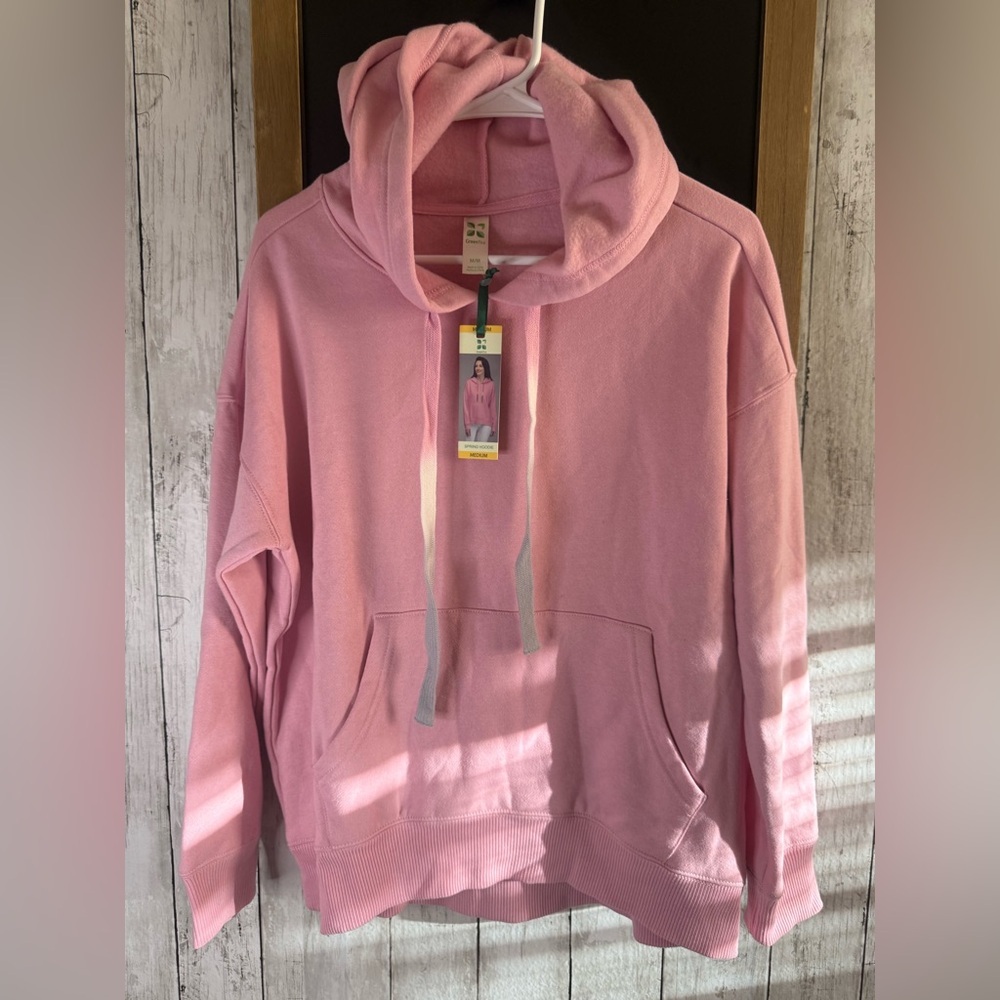 Green Tea Dusty Lilac Pullover Hoodie Comfy Casual Womens Size M NWT 673